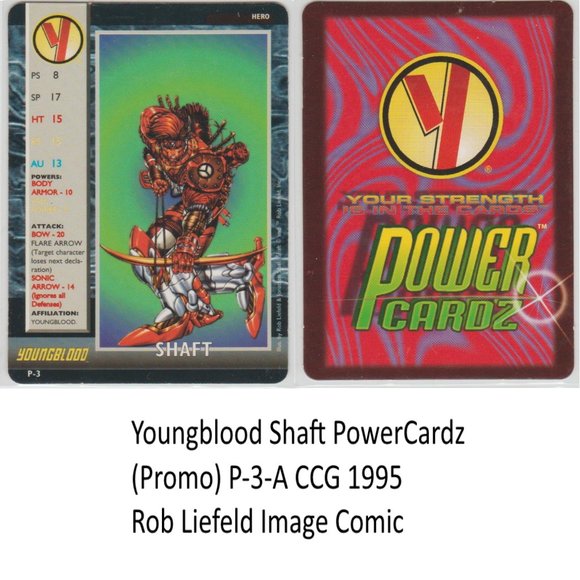 Youngblood Shaft PowerCardz (Promo) P-3-A CCG 1995 Rob Liefeld Image Comic - Picture 1 of 5
